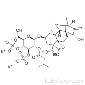 dipotassio diidrogeno 15alfa-idrossi-2beta - [[2-O-isovaleryl-3,4-di-O-sulfonato-beta-D-glucopiranosil] ossi] kaur-16-ene-18,19-dioato CAS 33286-30- 5